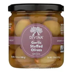Divina Garlic Stuffed Olives - Case of 6/13.4 oz