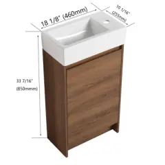 ChicFurnit 18 Inch Bathroom Vanity Modern Vanity with Sleek Design and Ample Storage for Bathroom Space, Brown, 18.11&rdquo;*10&rdquo;*33.5"
