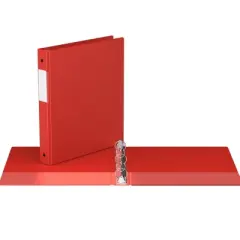 Davis Group 6pk 1" Premium Economy Round Ring Binders Red: Hard Cover, 200 Sheet Capacity, 2 Pockets, Polypropylene