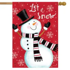 Briarwood Lane Snowman Celebration Winter House Flag Let It Snow
