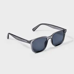 Men's Plastic Crystal Square Sunglasses - Goodfellow & Co&trade; Gray: Impact-Resistant, UV Protection