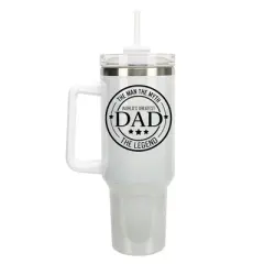 Elanze Designs World's Greatest Dad Myth Legend 40 oz. Stainless Steel, Large Water Bottle Coffee Mug, Spill & Leak Resistant, Thermal Travel Tumbler