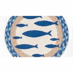 Earth Rugs Fish Decorative Printed Round Trivet 10" Rustic Coastal Accent