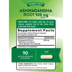 Nature's Truth Ashwagandha 920mg | 90 Capsules