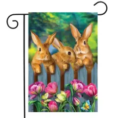 Easter Garden Bunnies Spring Garden Flag 18" x 12.5" Briarwood Lane