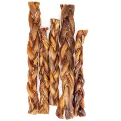 Mighty Paw Braided Bully Sticks | 5 Pack Twisted Chews, 6 & 12 for Dogs