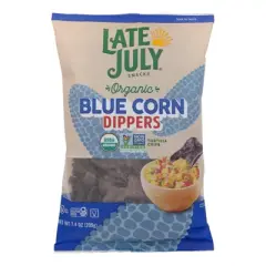 Late July Snacks Blue Corn Dippers Tortilla Chips - Case of 9/7.4 oz