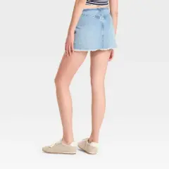 Women's Low-Rise Zip-Front Denim Mini Skort - Wild Fable&trade;