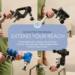 Lifepro Massage Gun with 8 Heads & 5 Speeds ? Deep Tissue Percussion Massager for Athletes ? Compatible with Holder (Sold Separately)