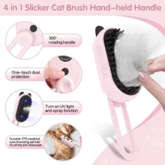 BABYYER Cat Steam Brush for Shedding, 4 in 1 Water Cat Brushes for Indoor Cats Hair Brush with Spray, Steam Brush for Cat & Dog