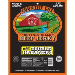 Buffalo Bills 2.6oz Double Habanero Country Cut Beef Jerky - Six 2.6oz Packs