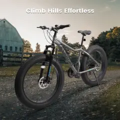 Aukfa 26 Inch Mountain Bike for Adults - 21 Speed, Front Suspension, Disc Brakes - All Terrain Bike for Men & Women