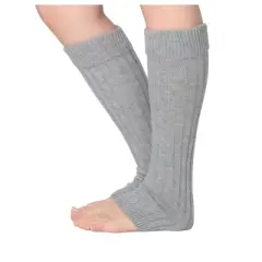 Isadora Paccini Women's 80s Style Ribbed Knit Graceful Grey Leg Warmers for Parties & Sports Accessories