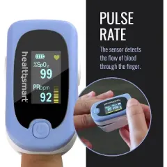 HealthSmart Deluxe Fingertip Pulse Oximeter with OLED Display, SpO2 & Pulse Rate Monitor, FSA/HSA