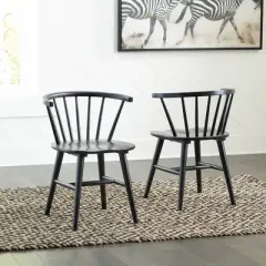 Set of 2 Otaska Dining Room Armless Side Chairs Black - Signature Design by Ashley