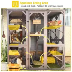 Aivituvin Large Walk-in Outdoor Cat Enclosure| Connected To Window-AIR37