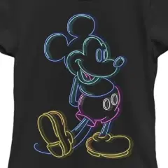 Girl's Disney Neon Mickey T-Shirt