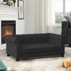 Elegant rectangular pet bed for small and medium-sized dogs, durable elevated dog sofa bed, comfortable dog sofa