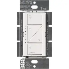 Caseta Smart Dimmer Switch, 150W LED/600W Incandescent, for Wall and Ceiling Lights, White