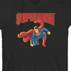 Superman Landing Crew Neck Short Sleeve Black T-shirt Toddler Boy to Youth Boy