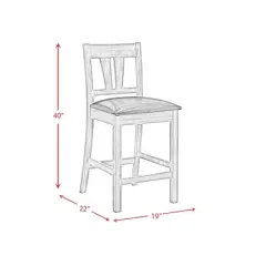 2pc Grayson Counter Height Barstool and Side Chair Set with Wooden Seats Gray - Picket House Furnishings