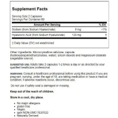 Jarrow Formulas, Inc. Vegan Hyaluronic Acid 120 mg 120 Veg Caps