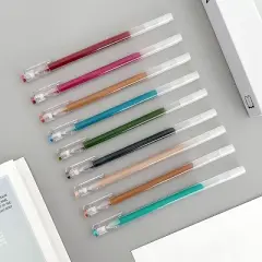 Wrapables Colorful Gel Ink Pens, 0.5mm Fine Point, for Home, Office, Stationery (Set of 9)