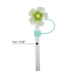 Unique Bargains Flower Straw Cover Cap 4 Pcs