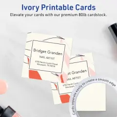 Avery Printable Square Cards, 3" x 3", Matte Ivory, 60ct