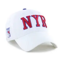 NHL New York Rangers Adult White Clique Hat: Cotton Adjustable Baseball Cap