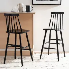Beaufort Bar Stool (Set of 2) - Black - Safavieh
