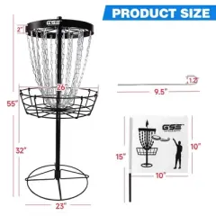 GSE Professional 24-Chain Disc Golf Basket, Metal Flying Disc Golf Practice Target