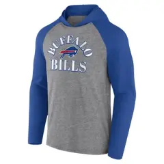 NFL Buffalo Bills Men's Gray Full Back Run Long Sleeve Lightweight Hooded Sweatshirt