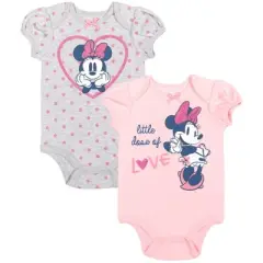 Disney Minnie Mouse Newborn Baby Girls 15 Pc Set Sleep N' Play Coverall Bodysuit Tee Pants Bibs Hat Mitts Blanket 0-6 Months
