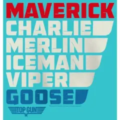 Girl's Top Gun Character Name Stack T-Shirt