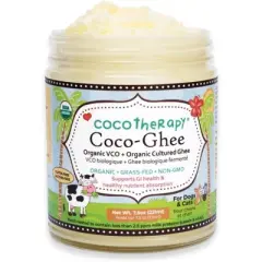CocoTherapy Coco-Ghee Organic Virgin Coconut Oil and Organic Cultured Ghee Glass Jar, 7.5oz