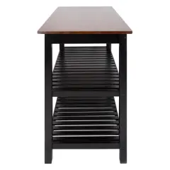 Casual Home Kitchen Island Bar Station with Hardwood Counter Top, Stainless Steel Towel Rack, 1 Large Drawer and Lower Storage