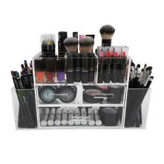 OnDisplay Amara 3 Drawer Tiered Acrylic Makeup/Jewelry Organizer