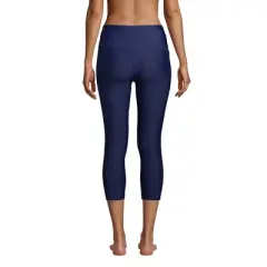 Lands' End Women's Chlorine Resistant High Waisted Modest Swim Leggings with UPF 50 Sun Protection