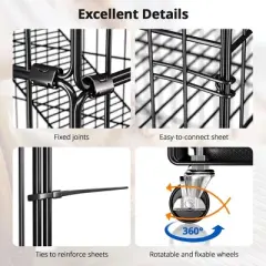 GOTGELIF Stylish 4-Tier 51" Cat Cage Playpen with Hammock & Pet Bed For Furry Friend