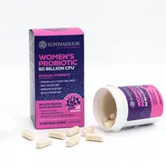Active Women's Probiotic Capsules, 50 Billion CFU Probiotic Supplement for Digestive & Immune Health Support, Sunwarrior, 30ct