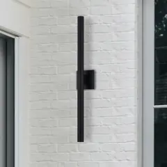 C Cattleya Black 2-Light 26W Dimmable LED Outdoor Wall Light with Frosted Glass Diffuser