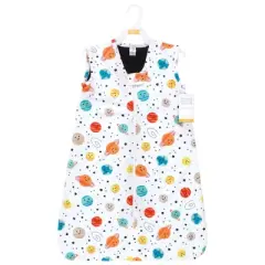 Hudson Baby Boys Plush Faux Fur Sleeping Bag, Wearable Blanket, Happy Planets