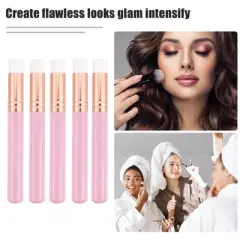 Unique Bargains 5 Pcs Makeup Brush Set, Travel Blending Foundation Contour Concealer Blusher Brush 10.3x1.4cm
