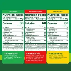 GoGo squeeZ Applesauce and Fruit Puree Variety Pack, Apple, Banana & Strawberry - 3.2oz/12ct