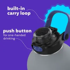 Bubba Radiant Stainless Steel Simple-Lid Rubberized Water Bottle, 64oz.