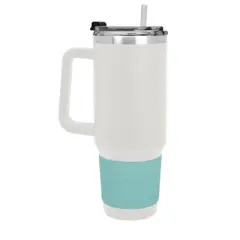 NHL Seattle Kraken White Colossus Travel Mug with Team Color Silicon Gripe - 40oz