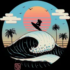 Junior's Design By Humans Summer Big Wave Surf Vibes By vincenttrinidad T-Shirt