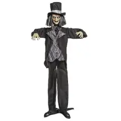 6 Ft. 2 3/4" Animated Standing Pop-Up Jaw Groom Halloween Decoration