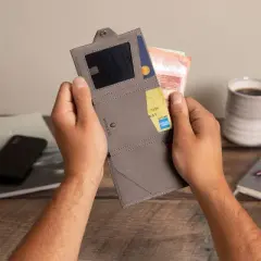 DONBOLSO Wallet Air Slim AirTag Wallet with Apple AirTag Holder, Gray